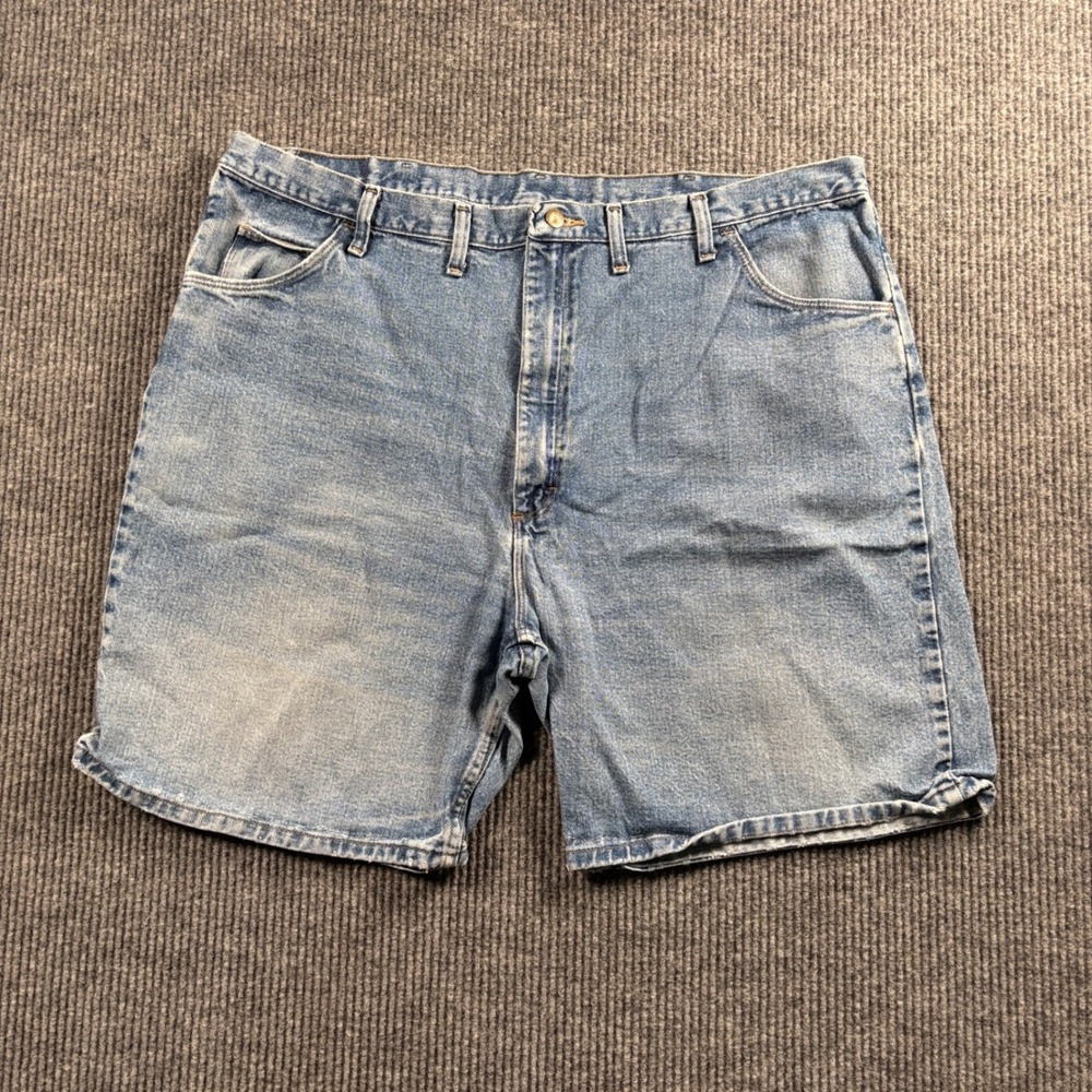 VTG Wrangler Denim Shorts Men 44 (Tag 46) Light Wash Relaxed Fit 90s Jean Shorts